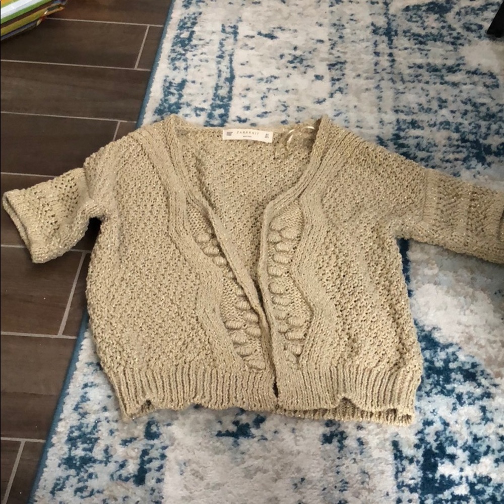 Zara gold knit sweater